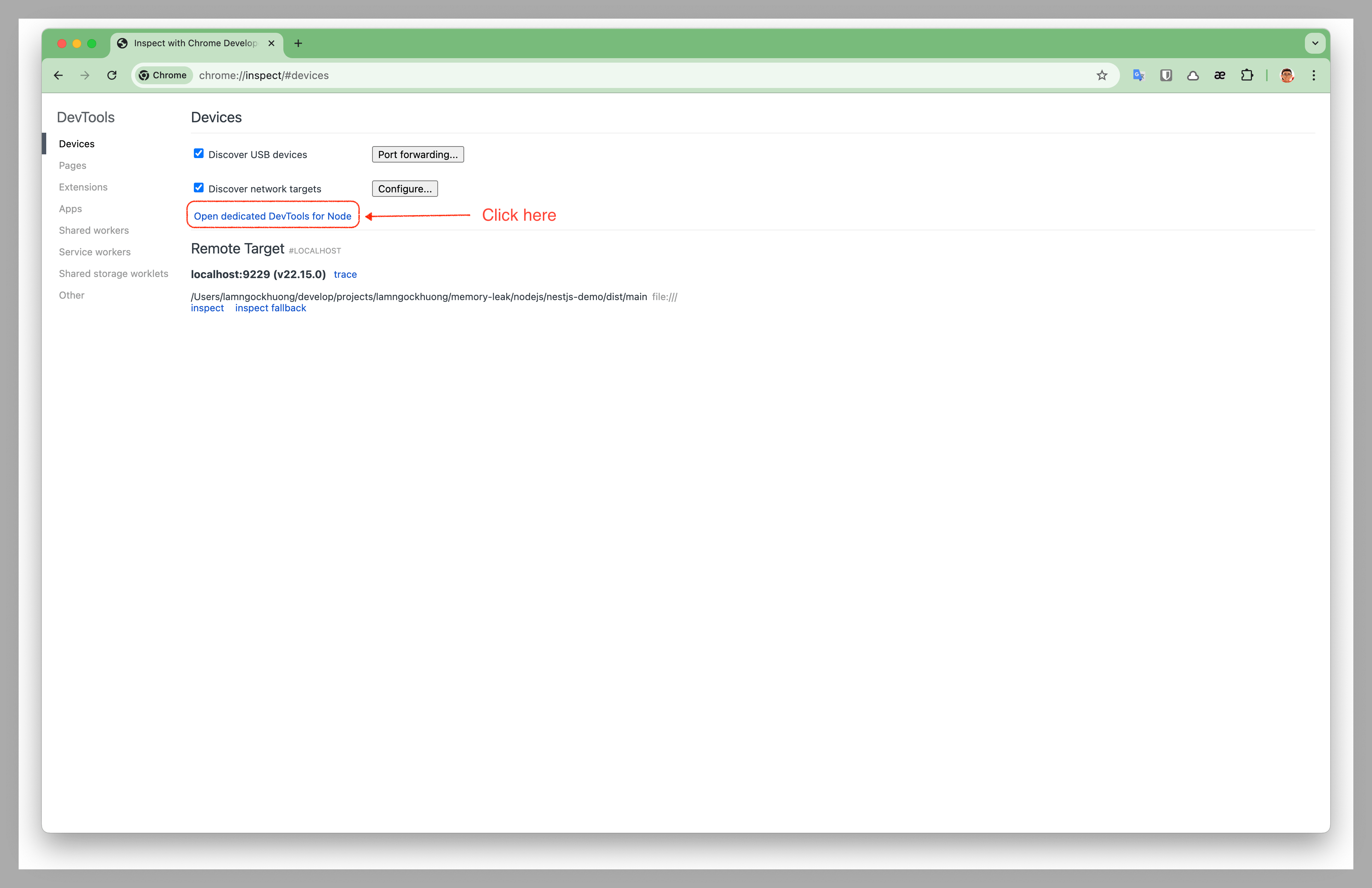 DevTools for Node